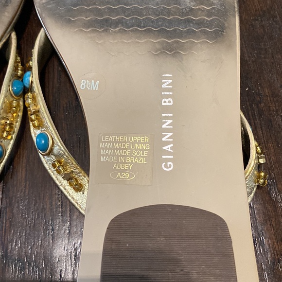 Gianni Bini Gold Flip Flop Sandals - Picture 6 of 6